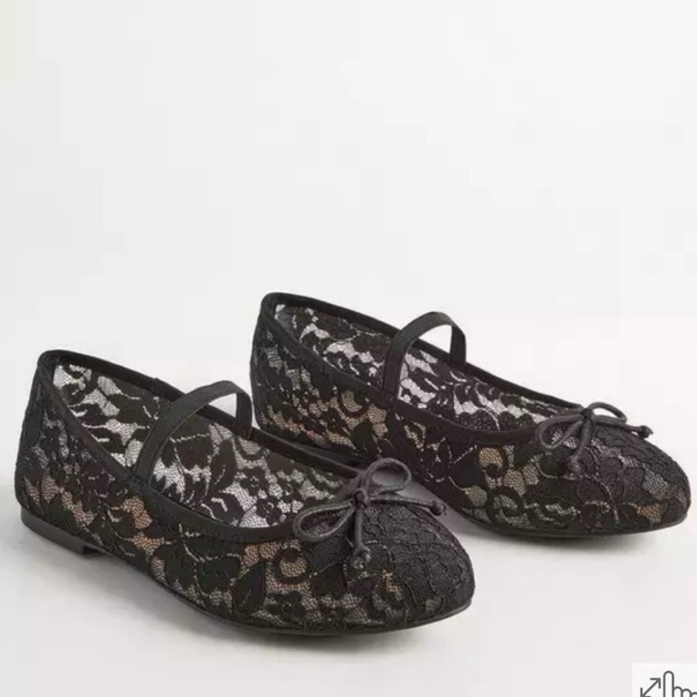 Torrid Black Lace Ballet Flats